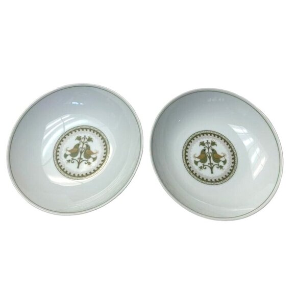 Noritake Japan China Bowls Set of 2 Hermitage Pattern 626 Two Bird Design MCM - Picture 1 of 7
